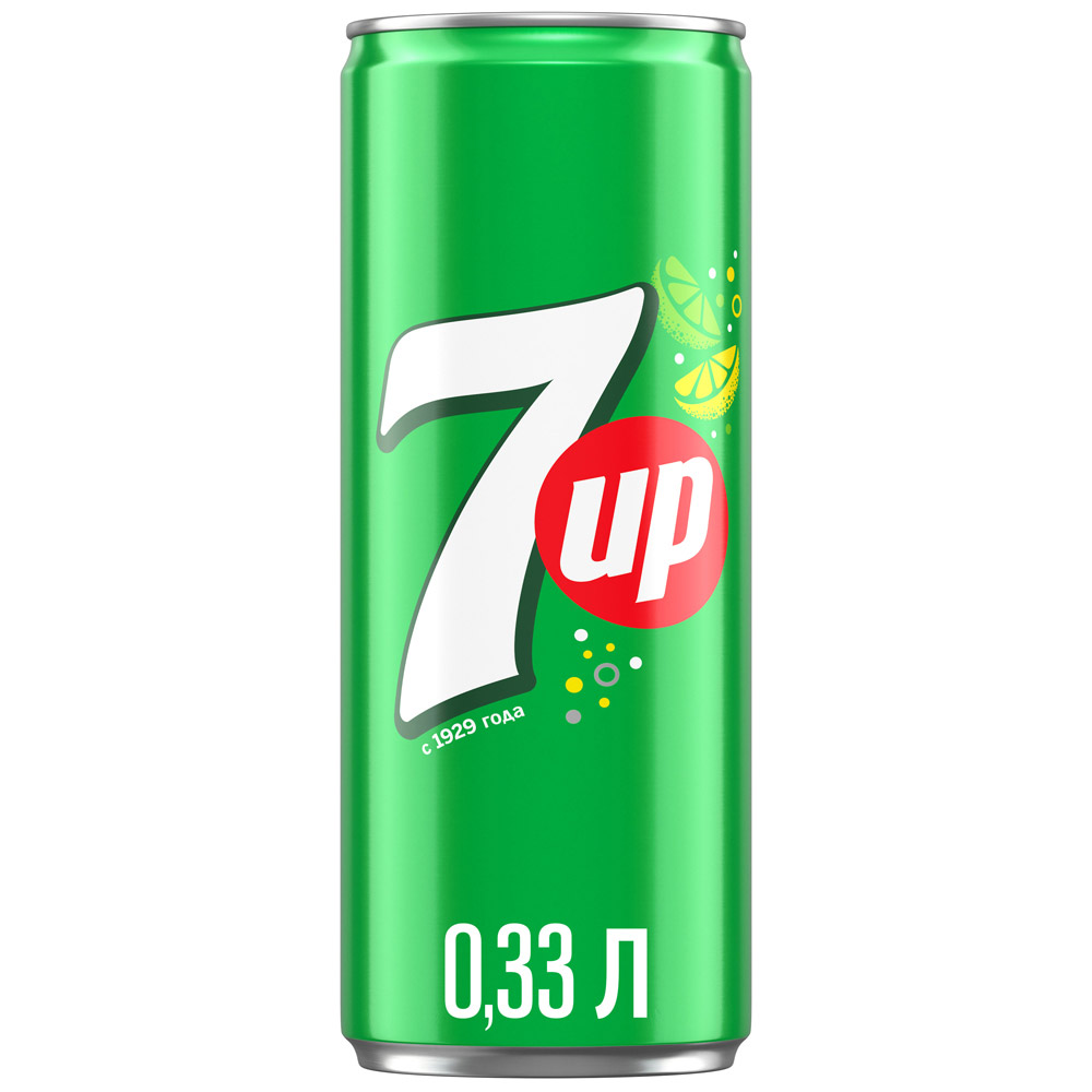 Напій 7UP 0,33л Лимон лайм жб