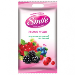 Серветки вологі Smile 15шт Гранат і чай