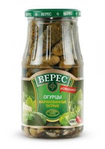 Огірки Верес 500г Гострі с/б