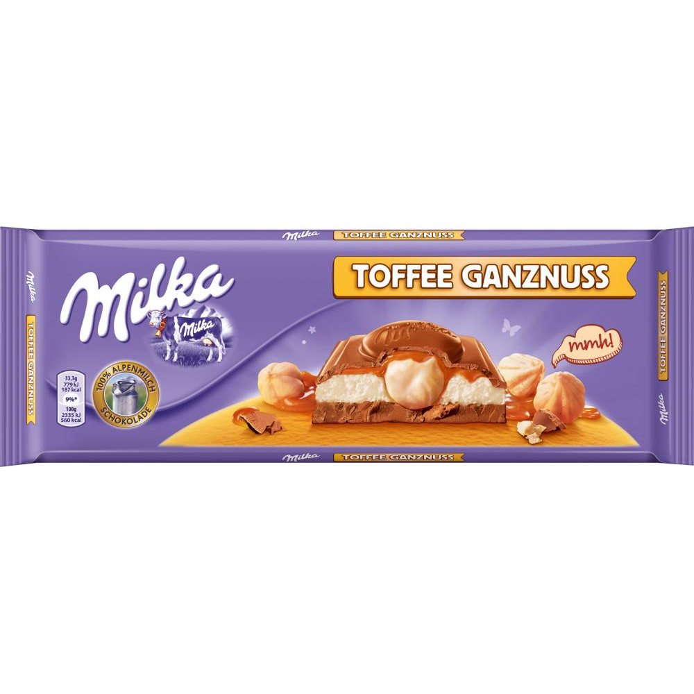 Шоколад Milka 300г Тоффі та Цілий горіх