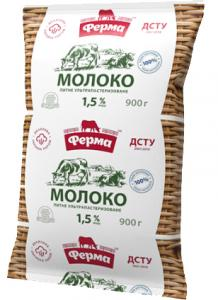 Молоко Ферма 1,5% 900г Ультрапаст т/ф