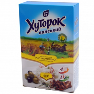 Крупа Хуторок Панський 400г Рис Камоліно