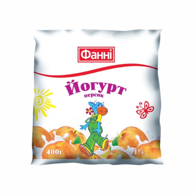 Йогурт Фанні 1% 400г Персик п/пл
