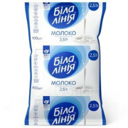 Молоко БілаЛінія 2,5% 900г Ультрапас т/ф