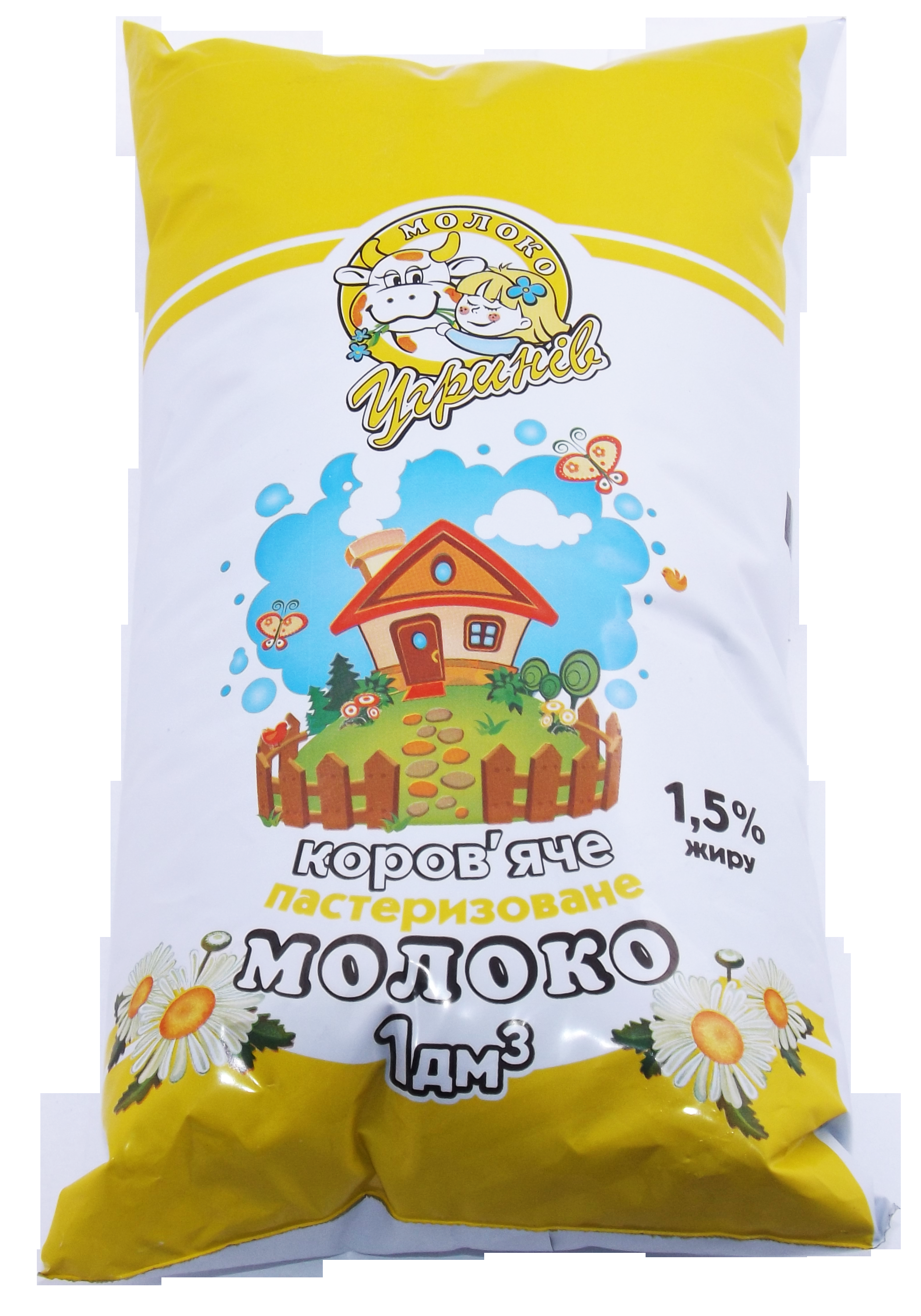 Молоко Угринів 1,5% 900г п/пл
