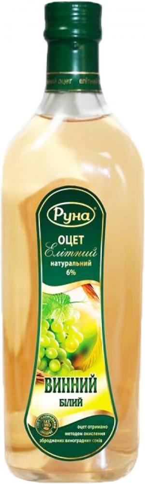 Оцет Руна 0,5л 6% Винний білий натуральн