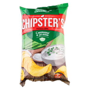 Чипси Chipsters 60г Сметана Зелень