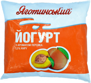 Йогурт Яготинське 1,5% 400г Персик п/пл