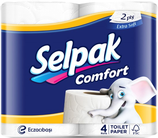 Папір туалетний Selpak 4шт Comfort білий