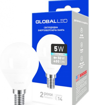 Лампа Global G45 F 5W 4100K 220V E14 AP