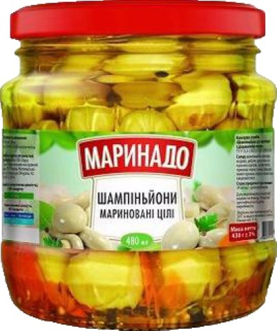 Гриби Маринадо 480мл Шампіньйони маринов