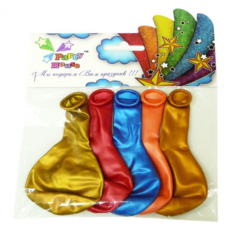 Набір Кульки 10дюйм металік асорті 5шт