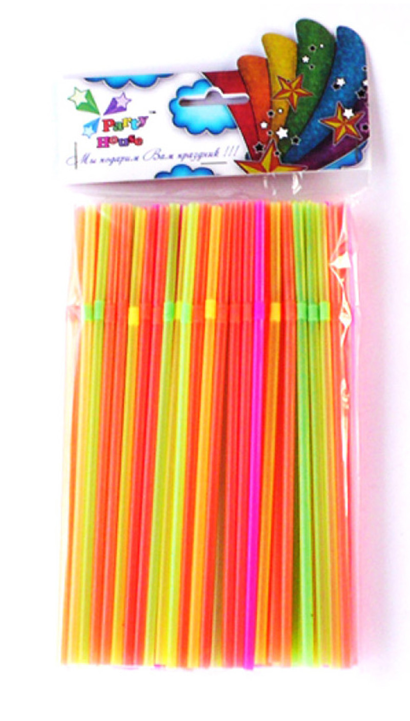 Набір Трубочки неонові асорті 100шт