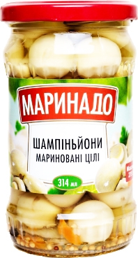 Гриби Маринадо 314мл Шампіньойн Цілі Пр