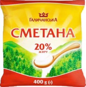 Сметана ГаличанськА 20% 370г п/е