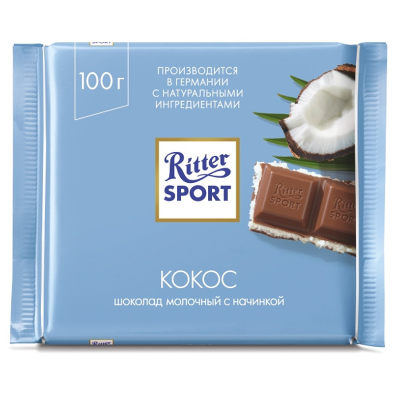 Шоколад RitterSport 100г мол кок-мол кр