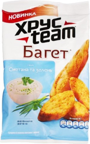 Сухарики ХрумTeam 60г Багет Смет та зел