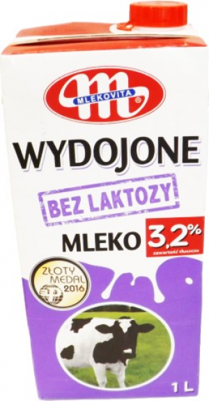 Молоко Mlekovita 3,2% 1л без лактози УВТ