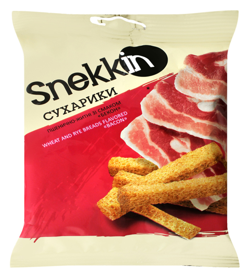 Сухарики Snekkin 110г Пшен-житні бекон