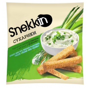 Сухарики Snekkin 110г Пшен-жит Смет/зел