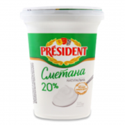 Сметана President 20% 325г стак