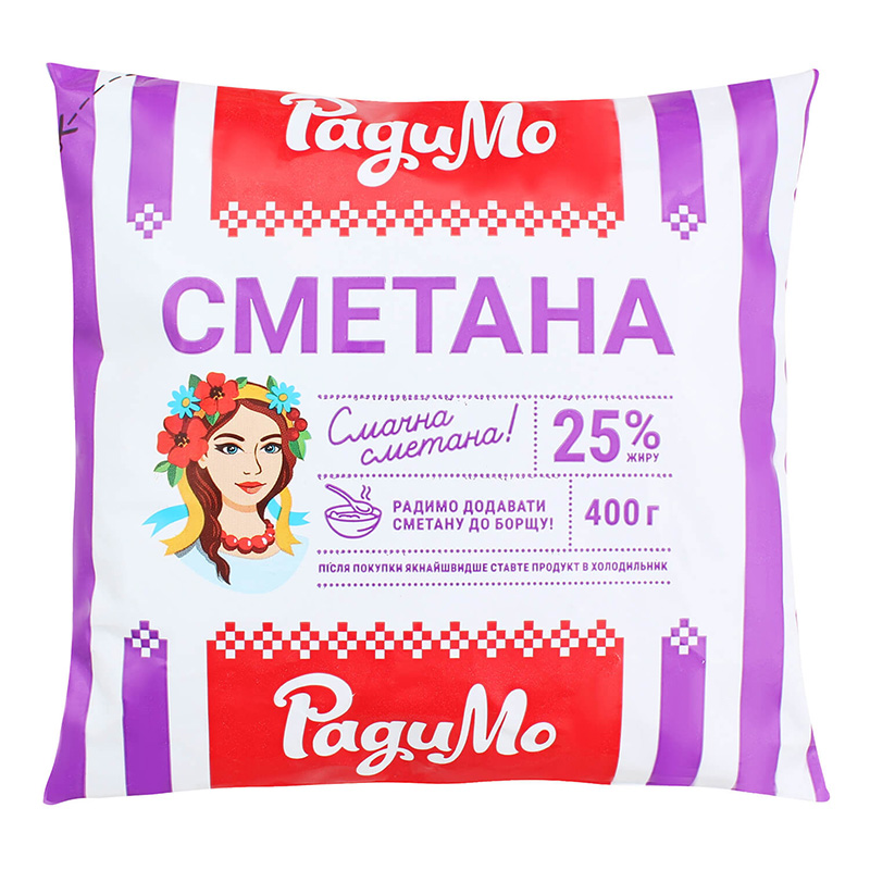 Сметана Радимо 25% 350г п/пл