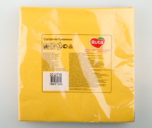 Серветки Ruta 33*33 20шт 3шар жовті